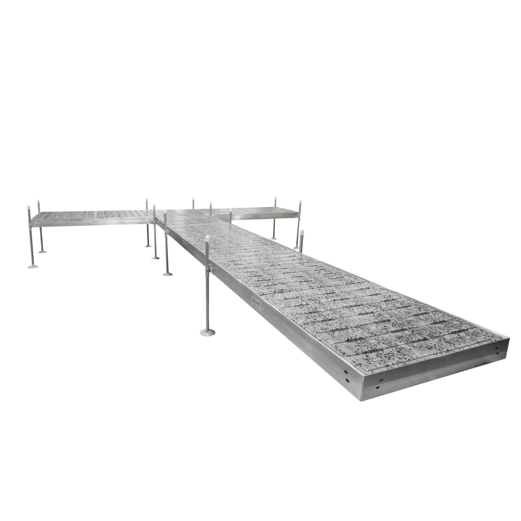 Tommy Docks T-Shaped Terrazzo Aluminum Dock - 24ft., 48in. x 96in., Weatherproof, Slip-Resistant, Model# TDTADT-40024